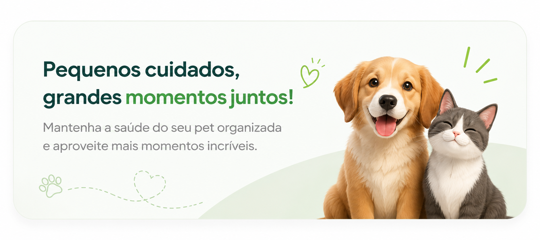 Pequenos cuidados, grandes momentos juntos — cachorro e gato felizes